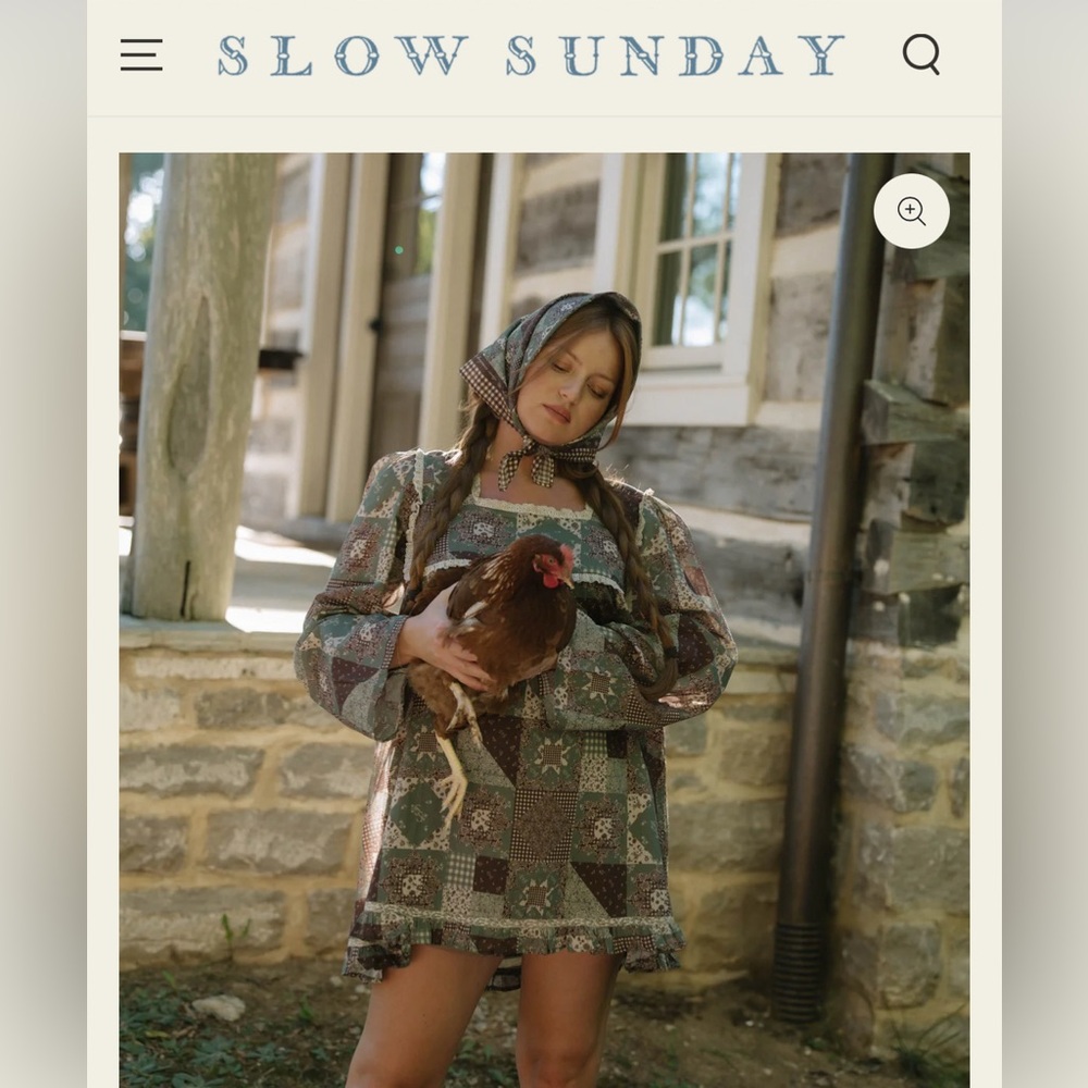 Slow Sunday Square Neck Patchwork Jessica Dress